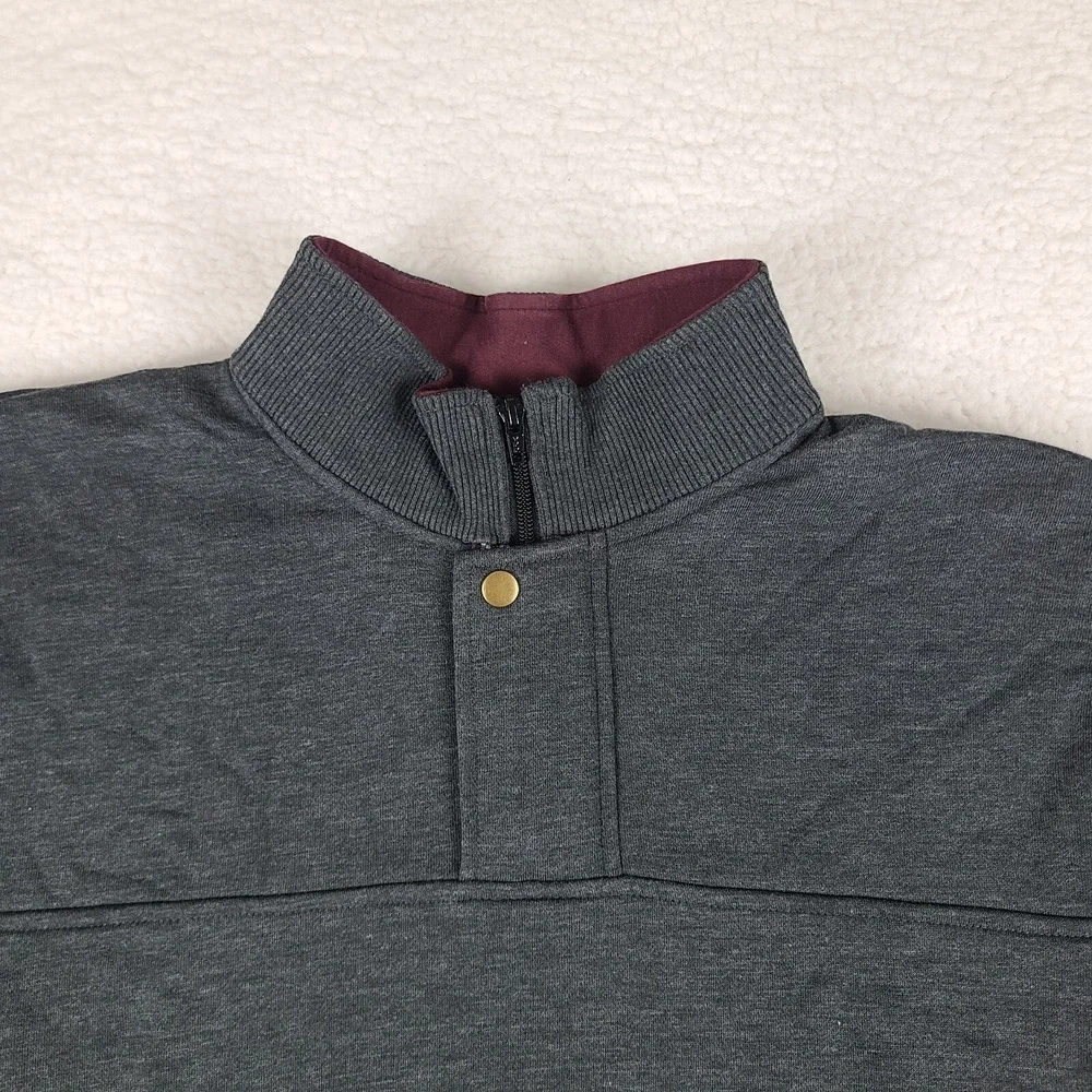 ORVIS‎ Sweater Mens XL Dark Gray Cotton Polyester Quarter Zip Thick Sweatshirt